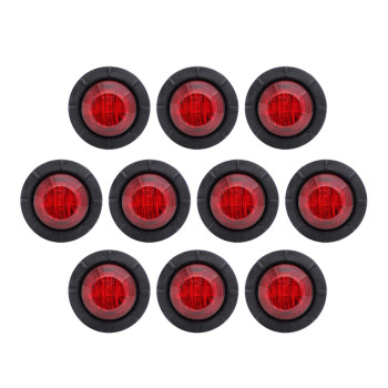 Tmh 10 Pcs 34 Inch Mount Red Led Clearance Markers Bullet Marker Lights Side Marker Lights Led Marker Lights Led Side Marke