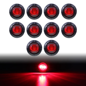 Tmh 10 Pcs 34 Inch Mount Red Led Clearance Markers Bullet Marker Lights Side Marker Lights Led Marker Lights Led Side Marke