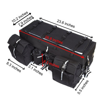 Ohmotor Atv Cargo Bag Rear Rack Gear Bag Made Of 600D Waterproof Fabric With Topside Bungee Tiedown Storage Paddedbottom Multi