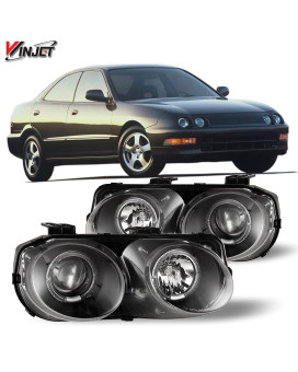 Winjet Compatible With 1994 1995 1996 1997 Acura Integra Led Drl Halo Projector Headlights