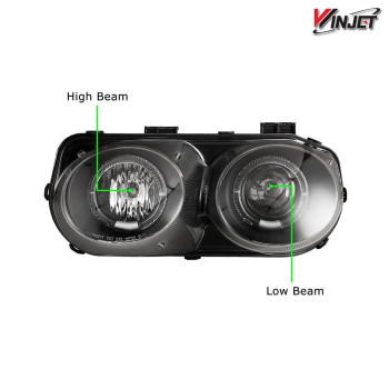 Winjet Compatible With 1994 1995 1996 1997 Acura Integra Led Drl Halo Projector Headlights