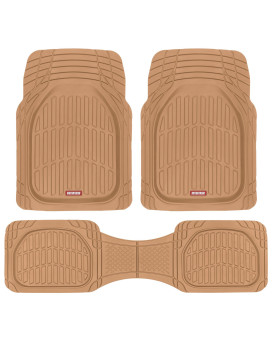 Motor Trend Flextough Floor Mats For Cars Beige Deep Dish Allweather Mats Waterproof Trimto Fit Automotive Floor Mats For Ca