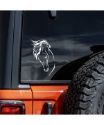 Horse Head Silhouette Decal Vinyl Sticker Auto Car Truck Wall Laptop White 8 X 5