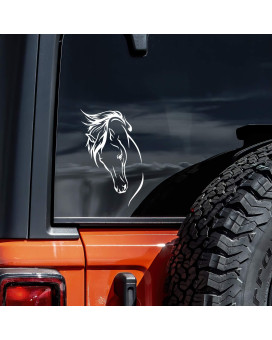 Horse Head Silhouette Decal Vinyl Sticker Auto Car Truck Wall Laptop White 8 X 5