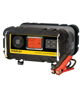 Stanley Bc15Bs Fully Automatic 15 Amp 12V Bench Battery Chargermaintainer With 40A Engine Start Alternator Check Cable Clamps