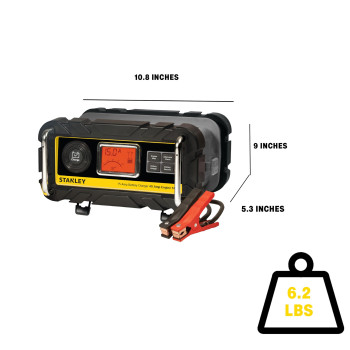 Stanley Bc15Bs Fully Automatic 15 Amp 12V Bench Battery Chargermaintainer With 40A Engine Start Alternator Check Cable Clamps