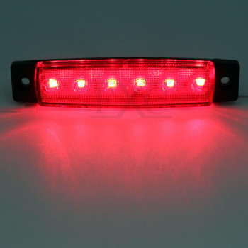 Fxc 10X 6 Led Red Clearence Truck Bus Trailer Side Marker Indicators Light Tail Taillight Brake Stop Lamp 12V