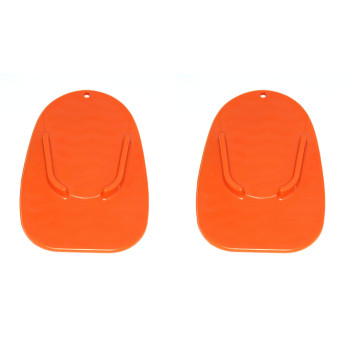 Motorcycle Kickstand 2 Pack Plate Bikers Kick Stand Pad Orange