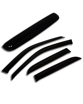 Window Visor Sunroof 5 Pcs Set Combo 20Mm Outside Mount Car Rain Guard Side Deflectors Dark Smoke Moonroof Rain Shields C