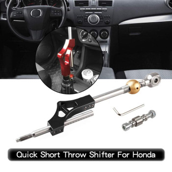 Ryanstar Shifter Extender Adjustable Short Shifter Compatible With Ciciv Crx Del Sol Acura Integra B Or D Series Engine Black