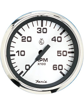 Faria 36004 Spun Tachometer Gauge 6000 Rpm Gas Inboard Silver 4