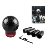 Ryanstar Carbon Fiber Shift Knob Round Ball Racing Gear Shift Shifter Knob Head Manual Car With 8Mm10Mm11Mm Adapter