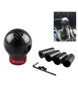 Ryanstar Carbon Fiber Shift Knob Round Ball Racing Gear Shift Shifter Knob Head Manual Car With 8Mm10Mm11Mm Adapter