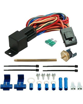 American Volt 160F Electric Auto Engine Radiator Cooling Fan Coolant Temperature Thermostat Sensor Switch Complete Relay Wiring