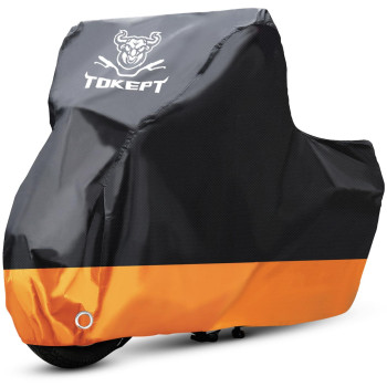 Tokept Motorcycle Cover Allseason Waterproof Outdoor Sun Protection Fit Up To 116 Inch Harleydavidson Honda Suzuki Kawasaki Y