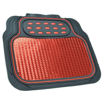 Bdk Mt614Rdamw1 Metallic Rubber Floor Mats For Car Suv Truck Semi Trimmable 2 Tone Color Heavy Duty Protectionredblack