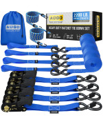 Augo Ratchet Straps Heavy Duty 4 Pack 15 Ft 2200 Lb Break Strength Ratchet Tie Down Straps With Safety Lock S Hooks Cargo