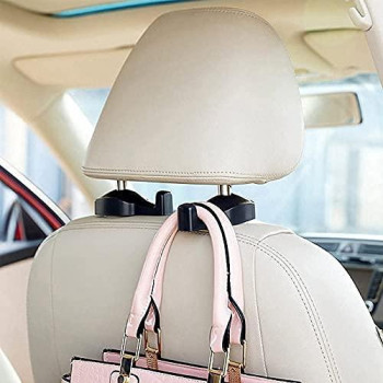 Ipely Universal Car Vehicle Back Seat Headrest Hanger Holder Hook For Bag Purse Cloth Grocery Black Set Of 2