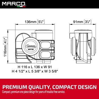 Marco Tornado Car Motorcycle Air Horn Super Loud Electric Horn Compatible With All 12V Vehicles High Decibel Compact Desig