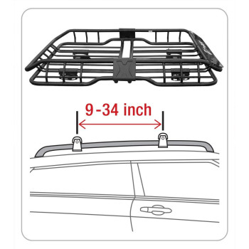 Tyger Heavy Duty Roof Mounted Cargo Basket Rack L4725 X W366 X H59 Roof Top Luggage Carrier With Wind Fairing