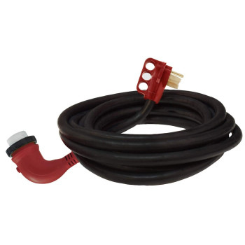 Valterra Mighty Corda Rv 50Amp 90Degree Detachable Power Cord 25Foot Cord For Rv Red