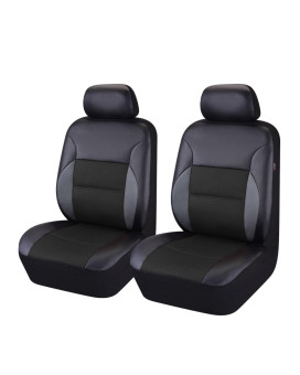 Car Pass Luxury Pu Leather Car Seat Covers Two Front Seats Universal Fit For 95 Automotive Vehicle Suv Truck Sedan With 5Mm C