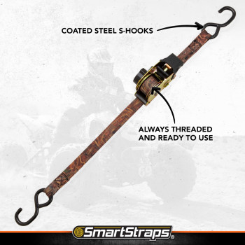 Smartstraps 10 Retractable Ratchet Straps 2 Pack Heavy Duty Camo Ratchet Straps 3 000Lb Break Strength 1 000Lb Safe Work Lo