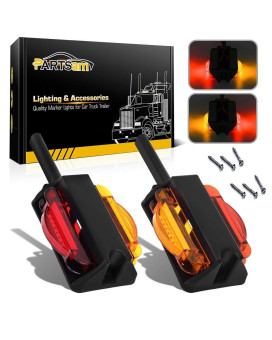 Partsam Led Trailer Fender Light Set Dot Approved 2 Double Face 4 Led Marker Clearance Lights 7Diode