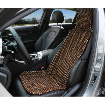 Excel Life Natural Wood Beaded Seat Cover Massaging Cooling Cushion For Car Truck Keeps The Back From Getting Sweaty While Driv