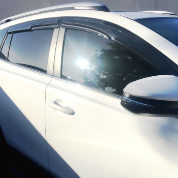 Window Visor Compatible With 20132018 Toyota Rav4 Xu50 Acrylic Smoke Tinted Semitransparent By Ikon Motorsports