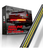 Opt7 60 Redline Triple Row Led Tailgate Light Bar Wsequential Amber Turn Signal Weatherproof Rigid Aluminum Frame Light Str