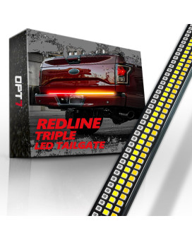 Opt7 60 Redline Triple Row Led Tailgate Light Bar Wsequential Amber Turn Signal Weatherproof Rigid Aluminum Frame Light Str