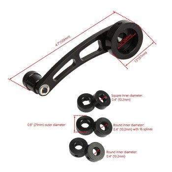 Alavente Window Crank Handle Winder Billet Aluminum Universal Car Wagon Door Window Crank Handle Winder Pair Black