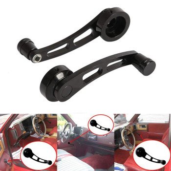 Alavente Window Crank Handle Winder Billet Aluminum Universal Car Wagon Door Window Crank Handle Winder Pair Black