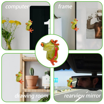 Cogeek 3D Peep Frog Funny Car Stickers Rearview Mirror Computer Ornaments A