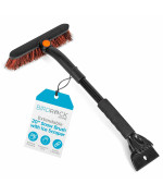 Birdrock Home 20 Snow Brush Wice Scraper For Car 95 Wide Bristle Brush Lightweight Extendable Wpivoting Head Ergo