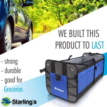 Starlings Car Trunk Organizer For Suv Auto Truck And Crossover Box Trunk Organizer For Car Small With 2 Compartments And St