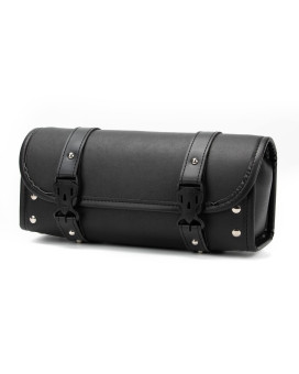 Motorcycle Bag Universal Motorcycle Handlebar Bag Motorcycle Fork Bag Pu Leather Black Roll Saddlebags For Honda Kawasaki Suzu