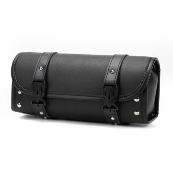 Motorcycle Bag Universal Motorcycle Handlebar Bag Motorcycle Fork Bag Pu Leather Black Roll Saddlebags For Honda Kawasaki Suzu