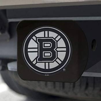 Fanmats 20991 Boston Bruins Black Metal Hitch Cover With Metal Chrome 3D Emblem