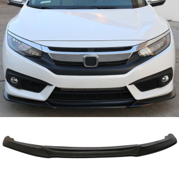 Front Bumper Lip Compatible With 20162018 Honda Civic Ikon Gt Style Black Pu Front Lip Finisher Under Chin Spoiler Add On By I