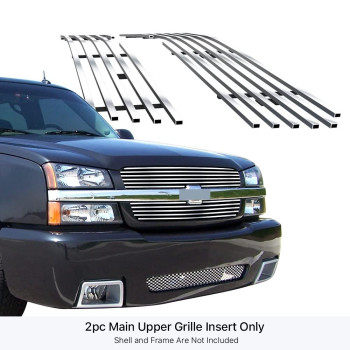 Aps Premium Stainless Steel Chrome 8X6 Billet Grille Insert Compatible With Chevy Silverado 1500 Ss Hd 20032005 0304 2500 35