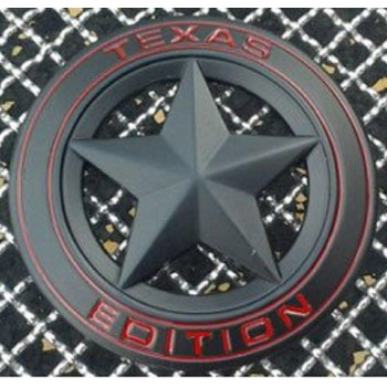 Muzzys Set Of Two Texas Edition Star Black And Red Round 3 Shield Emblem Universal Stickon Fits Tundra Tacoma F150 Silve