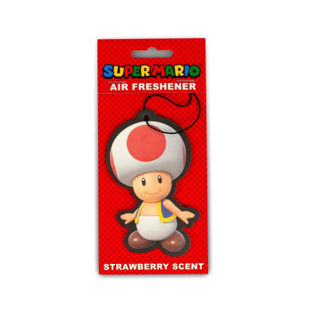 Super Mario Bros Toad character Air Freshener, Strawberry Scent