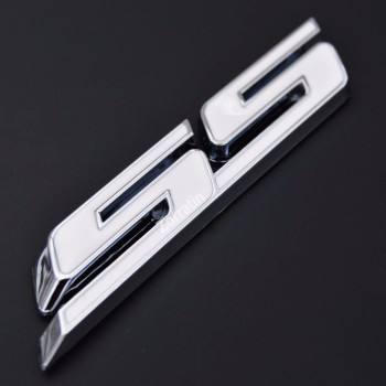 Set Of 2 Slant Ss Grill Side Fender Trunk Emblem Badge Decal With Sticker For Chevy Impala Cobalt Camaro 2010 2011 2012 2013 2