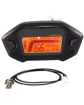 Samdo 6 Gear Universal Motorcycle Speedometer Tachometer Digital Odometer 199 Kmh Mph 14000Rpm Dirt Motorcycle 1 2 4 Cylinder Wi