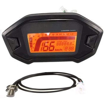 Samdo 6 Gear Universal Motorcycle Speedometer Tachometer Digital Odometer 199 Kmh Mph 14000Rpm Dirt Motorcycle 1 2 4 Cylinder Wi