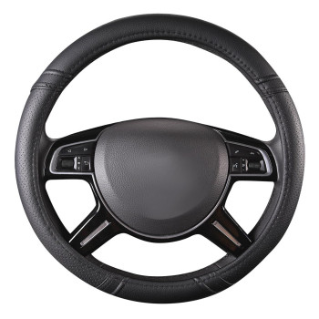 Car Pass Classical Leather Automotive Universal Steering Wheel Covers Universal Fit For Suvs Trucks Sedans Cars Vans 14515Inch