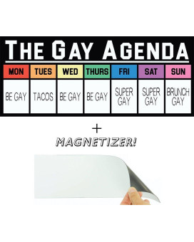 The Gay Agenda Funny Bumper Sticker Free Magnetizer The Truth Finally Revealed Taco Tuesday Super Gay Friday Sign Me Up