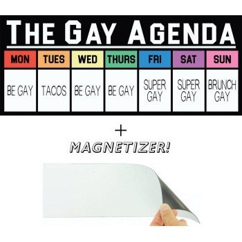 The Gay Agenda Funny Bumper Sticker Free Magnetizer The Truth Finally Revealed Taco Tuesday Super Gay Friday Sign Me Up